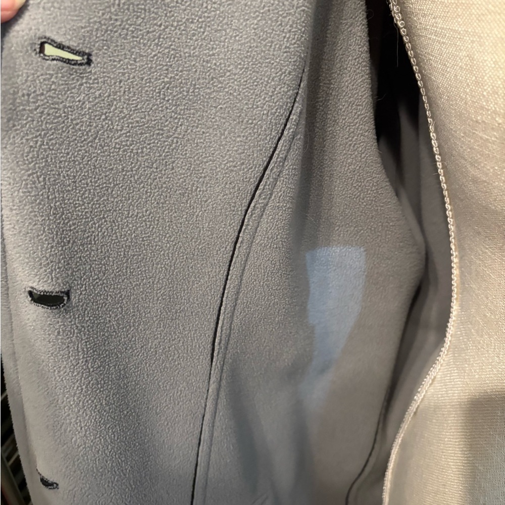 Susan Graver Large Black and Gray Fleece Coat - Picture 4 of 4